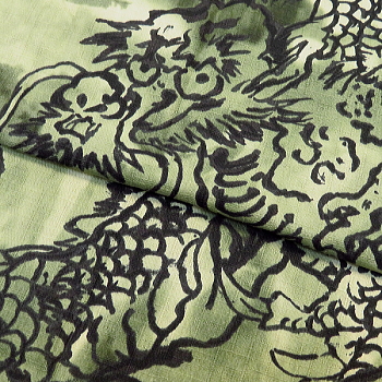 義若オリジナルの鯉口シャツ、ダボシャツ　雲龍ぼかし（抹茶緑）